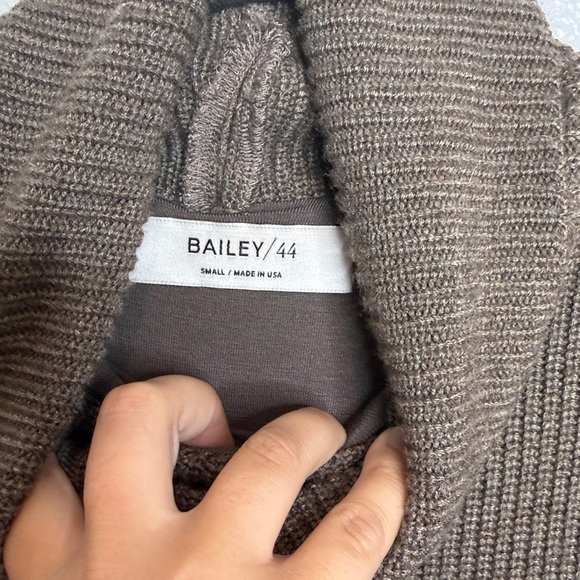 Bailey / 44 American in Paris Turtleneck Dress Taupe Black Womens S Wool Blend - Picture 3 of 6